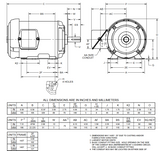 U2P2H Nidec 2 hp 1800 RPM 145T Frame 200V TEFC 3-Phase Electric Motor