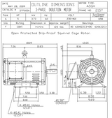 DTP0056 TECO Westinghouse 5 hp 1200 RPM 213/215T Frame 230/460V ODP 3-Phase Motor