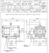 DTP0052G TECO Westinghouse 5 hp 3600 RPM 182/184T Frame 230/460V ODP 3-Phase SGR Motor