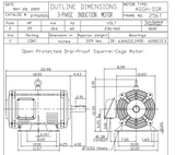 DTP0252G TECO Westinghouse 25 hp 3600 RPM 254/256T Frame 230/460V ODP 3-Phase SGR Motor
