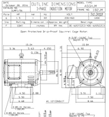 DJMP1/56 TECO Westinghouse 1 1/2 hp 1200 RPM 143/145JM Frame 230/460V ODP Close-Coupled 3-Phase Motor