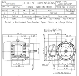 JMP7/54 TECO Westinghouse 7 1/2 hp 1800 RPM 213JM Cast Iron Frame 230/460V TEFC Close-Coupled 3-Phase Motor