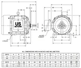A3P3C Nidec 3 hp 1200 RPM 215 U Frame (Rigid Base) 460V TEFC 3-Phase Automotive Duty Motor