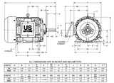 A7P4C Nidec 7 1/2 hp 900 RPM 284 U Frame (Rigid Base) 460V TEFC 3-Phase Automotive Duty Motor