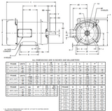 WD2P3DC Nidec 2 hp 1200 RPM 184TC Frame (Rigid Base) 208-230/460V TEFC 3-Phase Washdown Motor