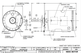 1826H Nidec 3/4 hp 1140 RPM 208-230/460V 56Z Frame (Rigid Base) 1-Speed OAO 3-Phase Commercial Motor