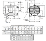 FF150E1GS Nidec 150 hp 1800 RPM 575V ODP 405TS (Rigid Base) 3-Phase Fire Pump Motor