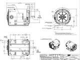 FX34BK001 | 3/4 HP 3600 RPM 56HC 208-230/460V 3 Phase ODP, FLEX-IN-1 Marathon Electric Motor