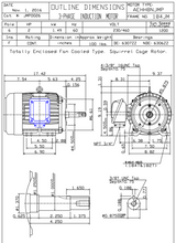 JMP0026 TECO Westinghouse 2 hp 1200 RPM 184JM Cast Iron 230/460V TEFC Close-Coupled 3-Phase Motor