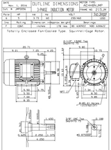 JMP0056 TECO Westinghouse 5 hp 1200 RPM 213/215JM Cast Iron 230/460V TEFC Close-Coupled 3-Phase Motor