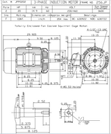 JPP0202 TECO Westinghouse 20 hp 3600 RPM 256JP Cast Iron 230/460V TEFC Close-Coupled 3-Phase Moto