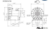 VFZ501A-7W Fuji Regenerative Blower 2.7 hp, 208-230/460V