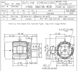 EP0156C TECO Westinghouse 15 hp 1200 RPM 284TC Cast Iron 230/460V TEFC Severe Duty 3-Phase Motor