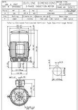 EPV0306C TECO-Westinghouse 30 hp 1200 RPM 326TC Vertical 230/460V TEFC Severe Duty Petro-Chem 3-Ph Motor