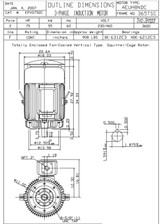 EPV0752C TECO-Westinghouse 75 hp 3600 RPM 365TSC Vertical 230/460V TEFC Severe Duty Petro-Chem 3-Ph Motor