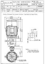 HBV0156C TECO-Westinghouse 15 hp 1200 RPM 284TC Vertical 460V TEFC Severe Duty Petro-Chem 3-Ph Motor