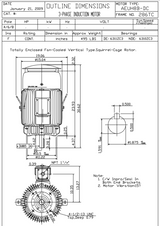 HBV0206C TECO-Westinghouse 20 hp 1200 RPM 286TC Vertical 460V TEFC Severe Duty Petro-Chem 3-Ph Motor