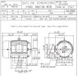 HB0106 TECO-Westinghouse 10 hp 1200 RPM 256T 460V TEFC Severe Duty Petro-Chem 3-Ph Motor