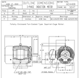 HB0256 TECO-Westinghouse 25 hp 1200 RPM 324T 460V TEFC Severe Duty Petro-Chem 3-Ph Motor