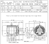 HB0756 TECO-Westinghouse 75 hp 1200 RPM 405T 460V TEFC Severe Duty Petro-Chem 3-Ph Motor