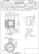 NPV0022C TECO-Westinghouse 2 HP 3600 RPM 145TC 230/460V TEFC Vertical Severe Duty 3-Ph Motor