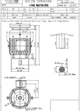 NPV0036C TECO-Westinghouse 3 HP 1200 RPM 213TC 230/460V TEFC Vertical Severe Duty 3-Ph Motor