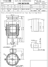 NPV0104C TECO-Westinghouse 10 HP 1800 RPM 215TC 230/460V TEFC Vertical Severe Duty 3-Ph Motor