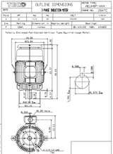NPV0254C TECO-Westinghouse 25 HP 1800 RPM 284TC 230/460V TEFC Vertical Severe Duty 3-Ph Motor