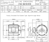 CDP0206 TECO-Westinghouse 20 hp 1200 RPM 286T 230/460V TEFC 3-Phase Petro-Chem Crusher Motor