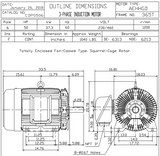 CDP0754R TECO-Westinghouse 75 hp 1800 RPM 365T RB 230/460V TEFC 3-Phase Petro-Chem Crusher Motor
