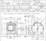 NP0034C TECO-Westinghouse 3 hp 1800 RPM 182TC 230/460V TEFC Severe Duty Petro-Chem 3-Ph Motor