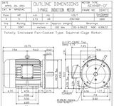 NP0054C TECO-Westinghouse 5 hp 1800 RPM 184TC 230/460V TEFC Severe Duty Petro-Chem 3-Ph Motor