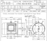 NP1/56C TECO-Westinghouse 1 1/2 hp 1200 RPM 182TC 230/460V TEFC Severe Duty Petro-Chem 3-Ph Motor