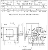 DHP0024 TECO-Westinghouse 2 HP 1800 RPM 145T 230/460V ODP Cast Iron 3-Phase Motor