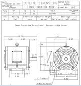 DHP0034 TECO-Westinghouse 3 HP 1800 RPM 182T 230/460V ODP Cast Iron 3-Phase Motor