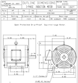 DHP1/56 TECO-Westinghouse 1 1/2 HP 1200 RPM 182T 230/460V ODP Cast Iron 3-Phase Motor