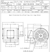 DHP0014G TECO-Westinghouse  1 HP 1800 RPM 143T 230/460V ODP Cast Iron SGR 3-Phase Motor