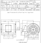 DHP0022G TECO-Westinghouse 2 HP 3600 RPM 145T 230/460V ODP Cast Iron SGR 3-Phase Motor
