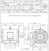 DHP0026G TECO-Westinghouse 2 HP 1200 RPM 184T 230/460V ODP Cast Iron SGR 3-Phase Motor