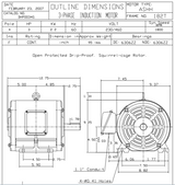 DHP0034G TECO-Westinghouse 3 HP 1800 RPM 182T 230/460V ODP Cast Iron SGR 3-Phase Motor
