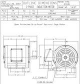 DHP1/52G TECO-Westinghouse 1 1/2 HP 3600 RPM 143T 230/460V ODP Cast Iron SGR 3-Phase Motor