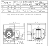 Q0606 TECO-Westinghouse 60 HP 1200 RPM 404T 230/460/796V ODP 3-Phase Oil Well Pump Motor