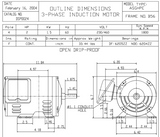 DSP0024 TECO-Westinghouse 2 HP 1800 RPM 56 Frame 230/460V ODP Rolled Steel 3-Phase Motor