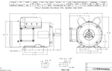 SPHT0012 TECO-Westinghouse 1 HP 3600 RPM 56H Frame 115/208-230V TEFC Rolled Steel 1-Ph Motor