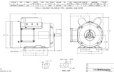 SPHT0032 TECO-Westinghouse 3 HP 3600 RPM 56H Frame 208-230V TEFC Rolled Steel 1-Ph Motor