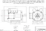 SPT0014 TECO-Westinghouse 1 HP 1800 RPM 143T Frame 115/208-230V TEFC Rolled Steel 1-Ph Motor