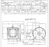 XP0026C TECO-Westinghouse 2 HP 1200 RPM 184TC Frame 230/460V TEFC Cast Iron 3-Ph Exposion Proof Motor