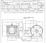 XP0052C TECO-Westinghouse 5 HP 3600 RPM 184TC Frame 230/460V TEFC Cast Iron 3-Ph Exposion Proof Motor