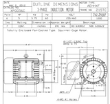 XP0056C TECO-Westinghouse 5 HP 1200 RPM 215TC Frame 230/460V TEFC Cast Iron 3-Ph Exposion Proof Motor