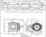 XP0108 TECO-Westinghouse 10 HP 900 RPM 284T Frame 230/460V TEFC Cast Iron 3-Ph Exposion Proof Motor